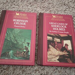 Lot of 2 books for young readers - Robinson Crusoe, Sherlock Holmes